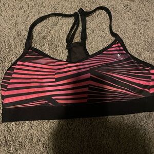 Danskin Black and Pink Striped Sports Bra